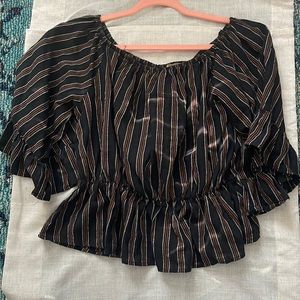 Off the shoulder striped blouse